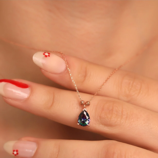 Rose Gold Filled Alexandrite Necklace