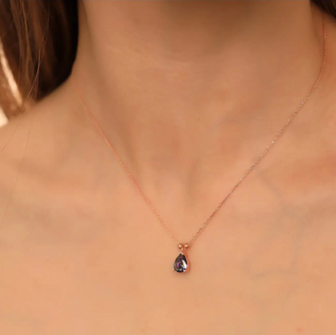 Collier Alexandrite rempli d'or rose