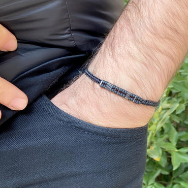 Mens Morse Code Bracelet