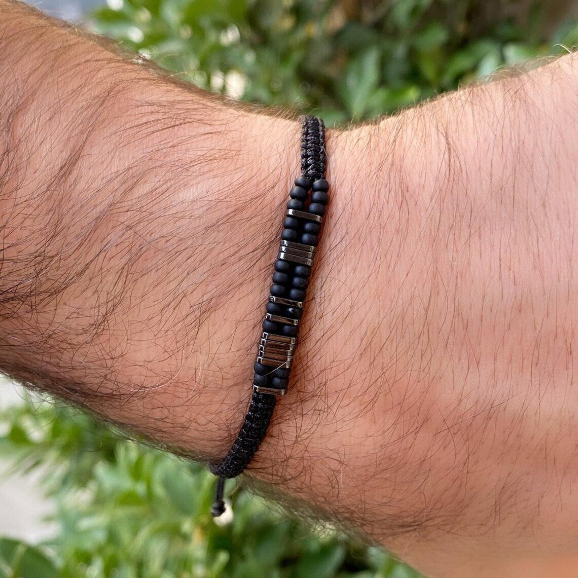 Mens Morse Code Bracelet