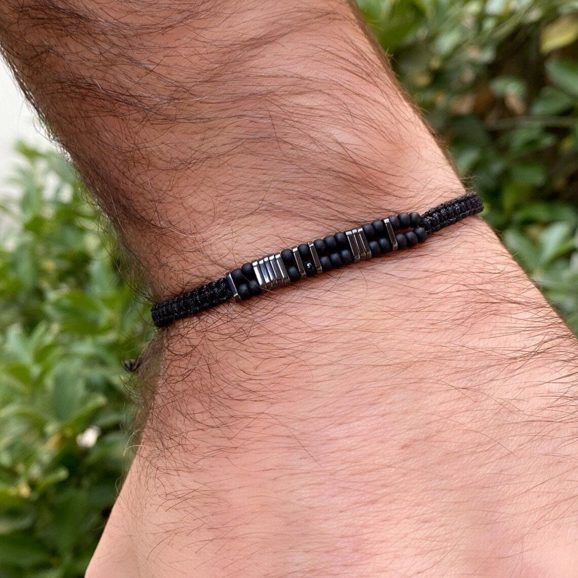 Mens Morse Code Bracelet