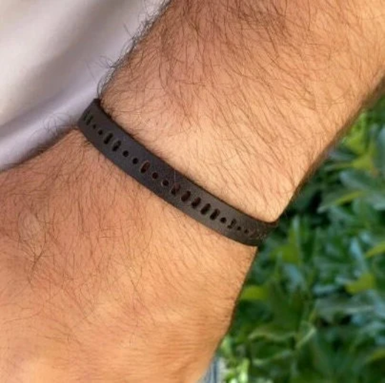 Bracelet en cuir personnalisé pour homme avec code Morse