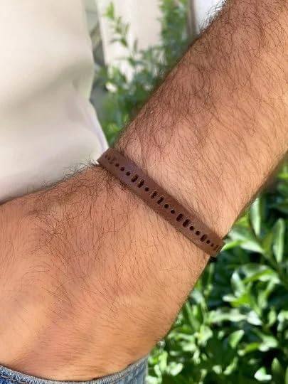 Bracelet en cuir personnalisé pour homme avec code Morse