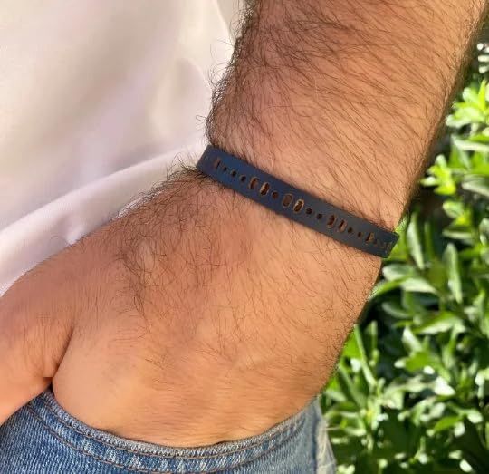 Bracelet en cuir personnalisé pour homme avec code Morse