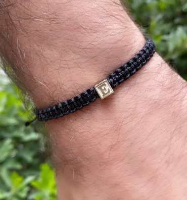 Bracelet personnalisé avec initiales gravées pour homme