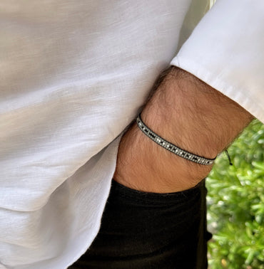 Gray Miyuki Beads Morse Code Bracelets