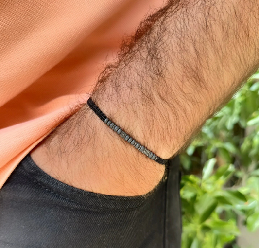 Bracelet personnalisé en code morse pour homme