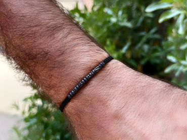 Bracelet personnalisé en code morse pour homme