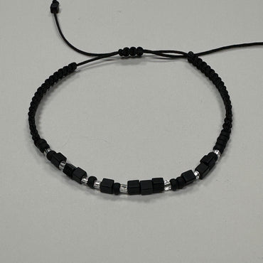 Black Onyx Morse Code Bracelets