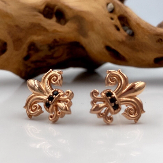 Boucles d'oreilles à tige Fleur de Lis