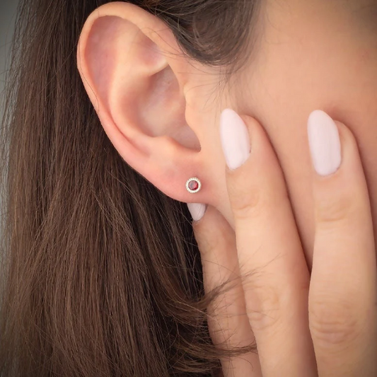 Minimalist Ruby Studs