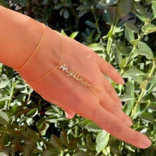 Bracelet chaîne à main avec nom personnalisé
