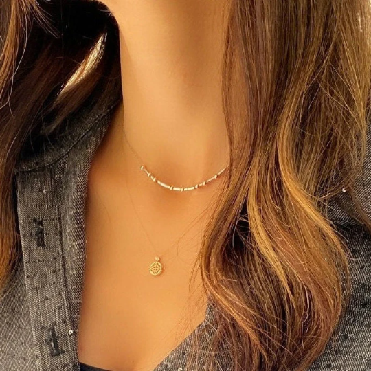 Rose Gold Morse Code Necklace