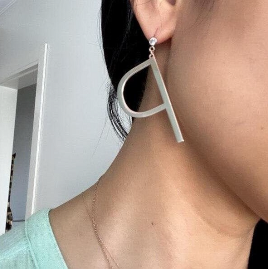 Large Initial Earrings