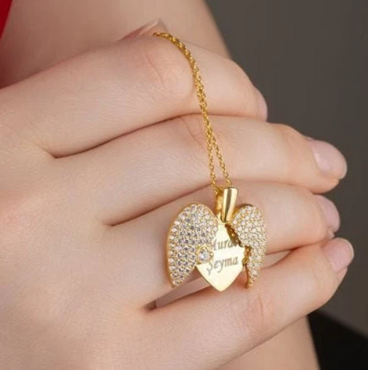 Collier coeur gravé