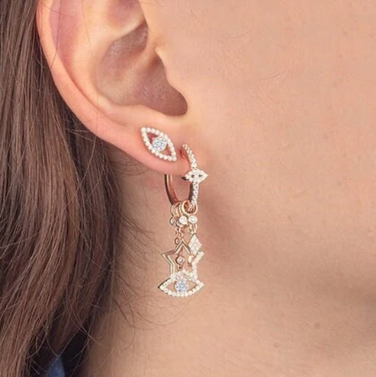 Evil Eye Huggie Hoop Earrings