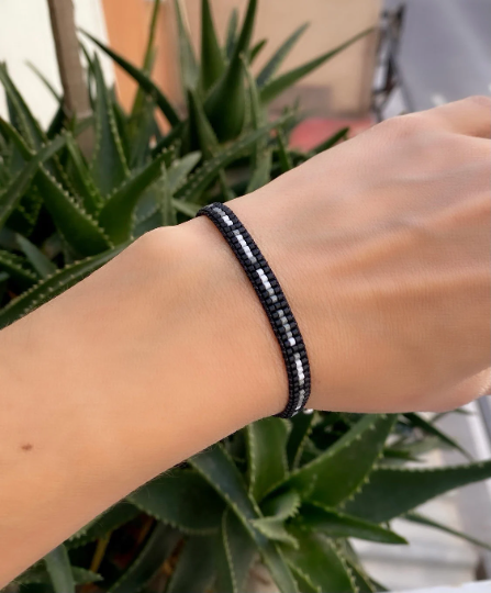 Morse Code Bracelet with Woman