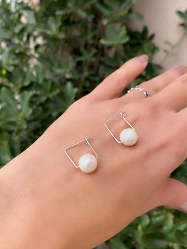 Pearl Hoop Earrings