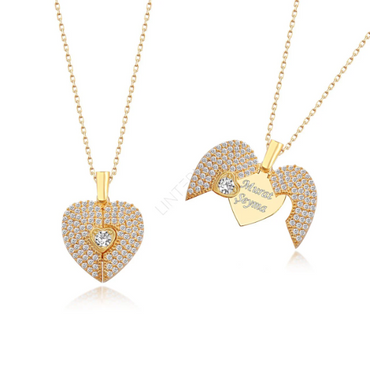 Collier coeur gravé