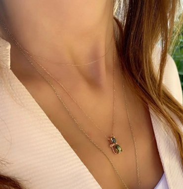 Peridot Cat Shaped Necklace