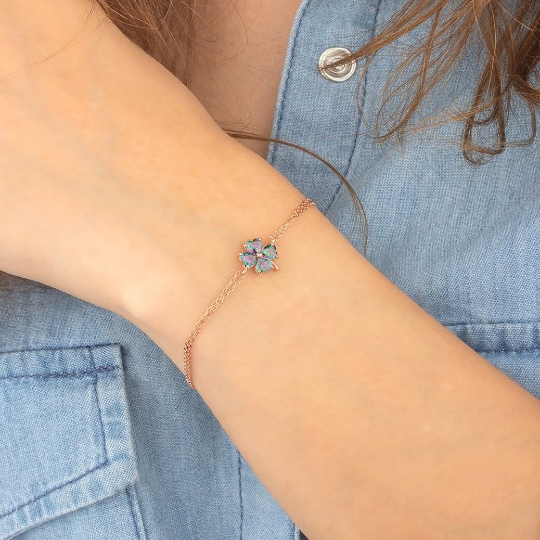 Bracelets personnalisés avec pierre de naissance de juin en alexandrite