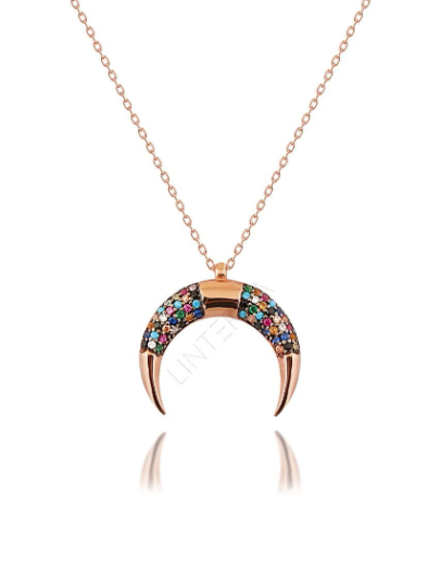 Pave Half Moon Necklace