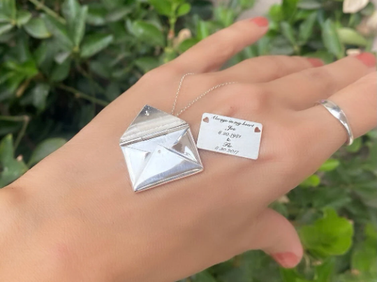 Envelope Necklace with Secret Message