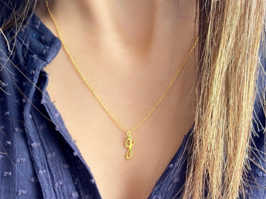 Tiny Initial Necklace with Heart