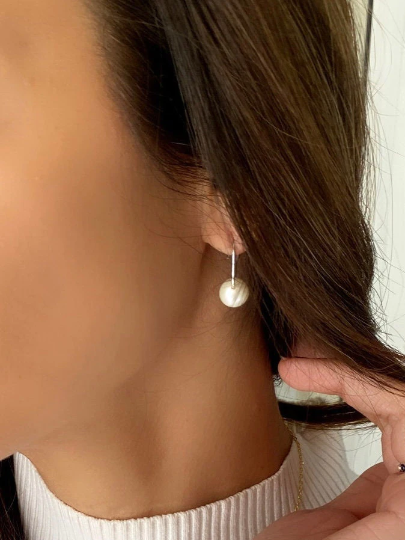 Pearl Hoop Earrings