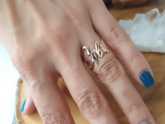 Personalisierter handgeschriebener Namensring