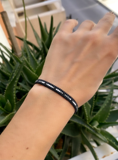 Morse Code Bracelet with Woman