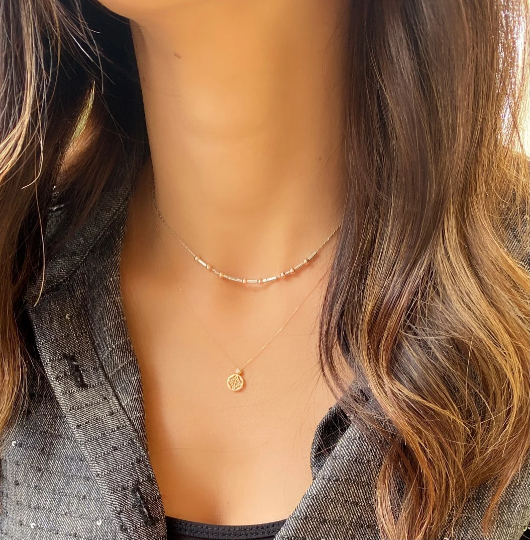 Rose Gold Morse Code Necklace