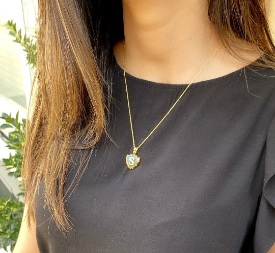 Shield Initial Necklace