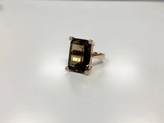 Natürlicher Rauchquarzring