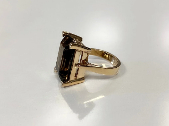 Natürlicher Rauchquarzring