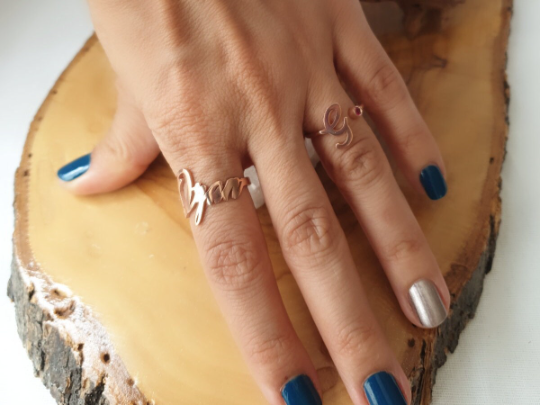 Personalisierter handgeschriebener Namensring