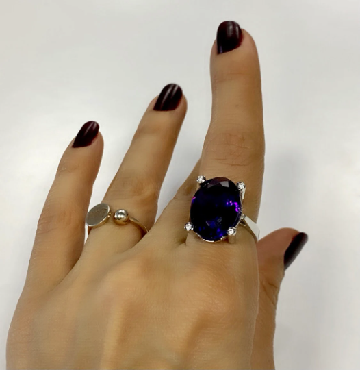 Natürlicher Amethyst 925 Sterling Silber Ring