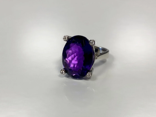 Natürlicher Amethyst 925 Sterling Silber Ring