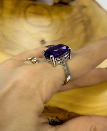 Natürlicher Amethyst 925 Sterling Silber Ring