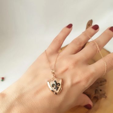Collier Bouclier Fleur De Lis