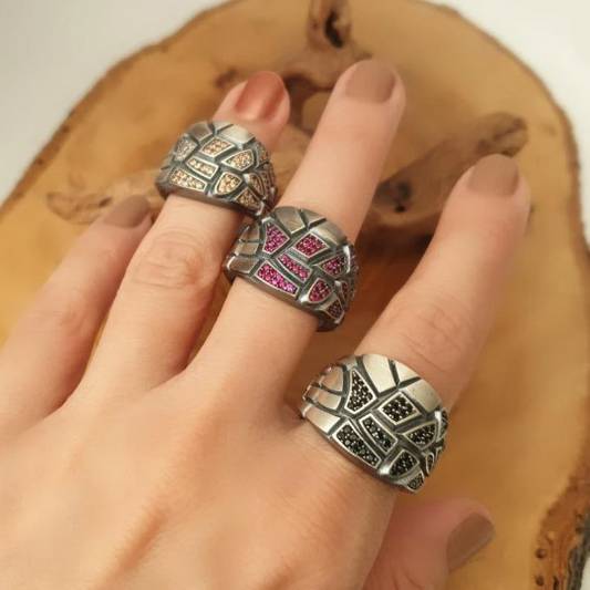 Bague en onyx noir pour homme