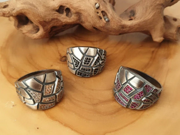 Bague en onyx noir pour homme