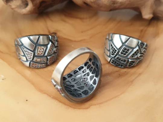 Bague en onyx noir pour homme