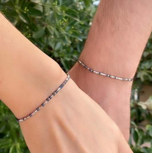 Ensemble de bracelets assortis en code Morse pour couples
