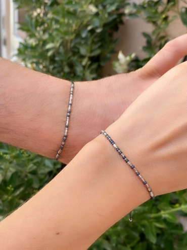 Ensemble de bracelets assortis en code Morse pour couples