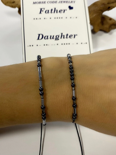 Bracelet en morse père et fille