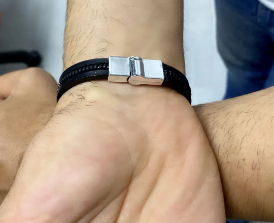 Bracelet en morse noir pour homme