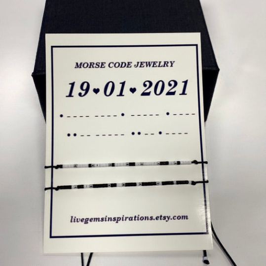 Personalisiertes Armband mit Morsecode und Datum
