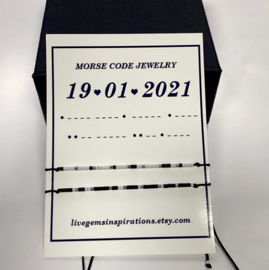 Bracelet personnalisé avec date et code morse