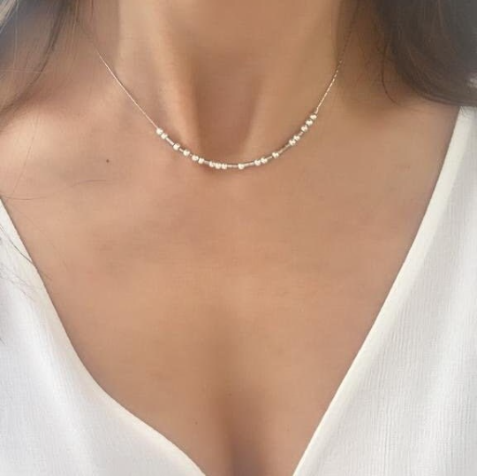 Silver Morse Code Necklace